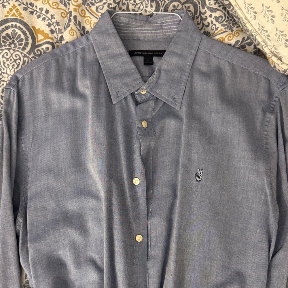 John Varvatos Blue Button Down Shirt